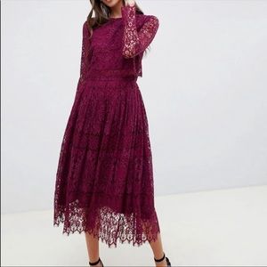 ASOS lace midi dress